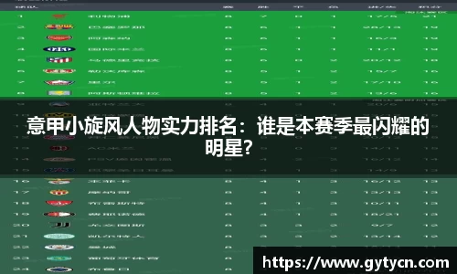 意甲小旋风人物实力排名：谁是本赛季最闪耀的明星？